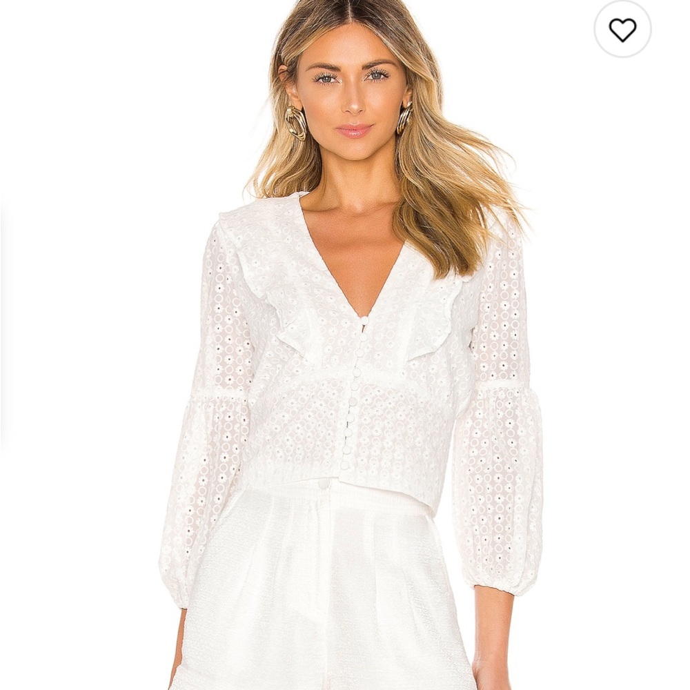 Bardot embroidery blouse